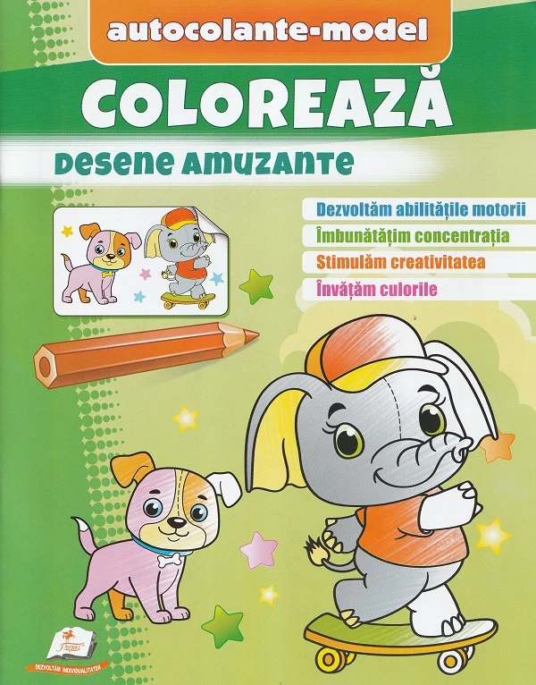 Coloreaza Desene amuzante + Autocolante model